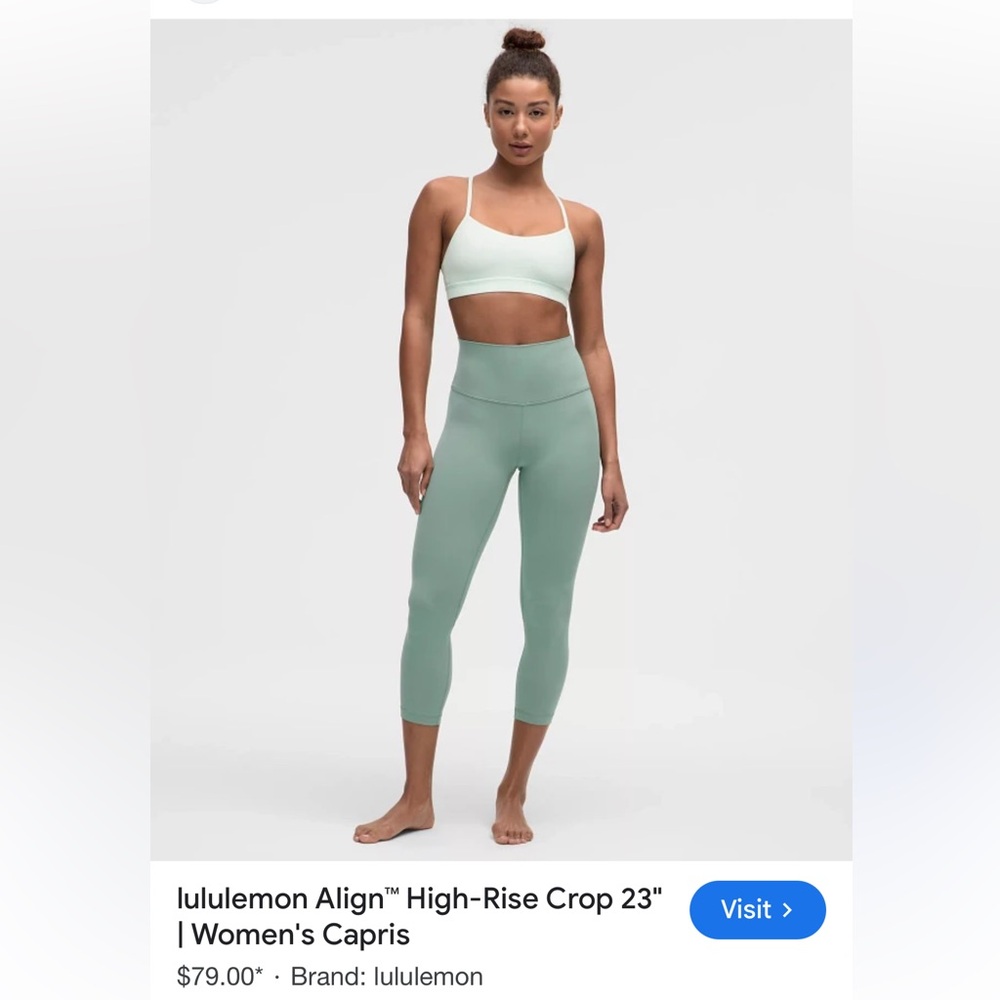 Lululemon Athletica Green Capris High-Rise Performance